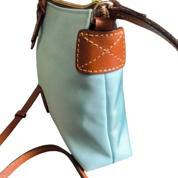 Dooney & Bourke Light Blue and Brown Crossbody Bag - Picture 5 of 10